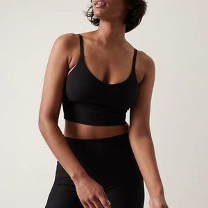 Athleta Elation V Neck Long Line Bra D-DD Size XXS Black